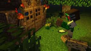 “the Lush Green Grass Of The Minecraft World” Wallpaper