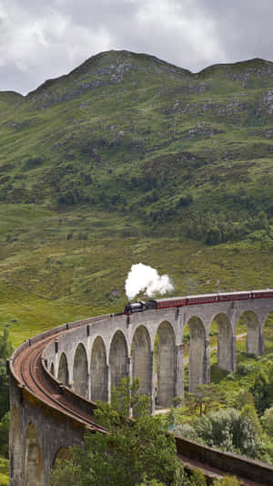 The Magical Hogwarts Express Chugging Through The Mystic Landscape Wallpaper