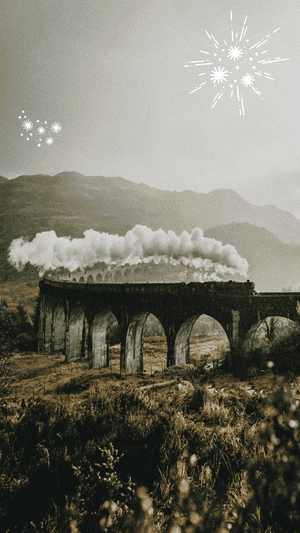 The Magical Hogwarts Express Train Journey Through Stunning Landscapes Wallpaper