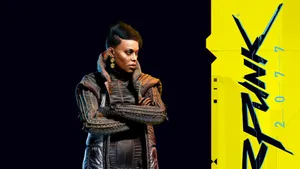 The Main Characters Of Cyberpunk 2077 In Action Wallpaper