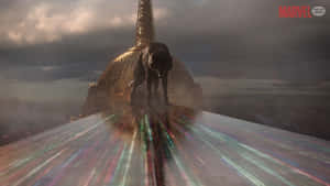 The Majestic Bifröst Bridge In Asgard Wallpaper