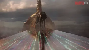 The Majestic Bifröst Bridge In Asgard Wallpaper