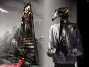 The Majestic Dark Tower Illuminated Beneath A Stunning Night Sky Wallpaper