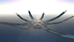 The Master Chief On The Forerunner Ark In Halo Universe Wallpaper