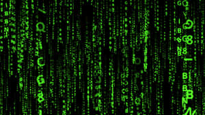 The Matrix Code In Green And Black Wallpaper