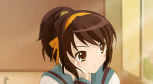The Melancholy Of Haruhi Suzumiya - Main Characters In A Playful Moment Wallpaper