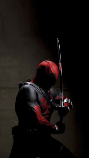 The Merc With A Mouth, Deadpool, In His Signature Black And Red Costume. Wallpaper