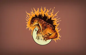 The Mighty Burning Godzilla Unleashed Wallpaper