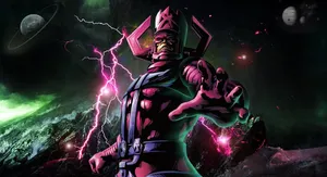 The Mighty Galactus Standing Tall At The Edge Of The Galaxy Wallpaper