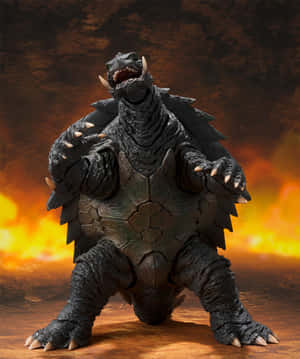 The Mighty Gamera Unleashes His Fiery Breath Wallpaper