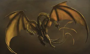 The Mighty King Ghidorah Unleashes Devastation Wallpaper