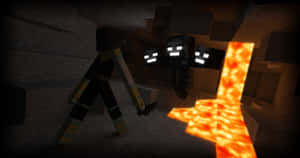 The Mighty Minecraft Wither Boss In Its Fearsome Form Wallpaper