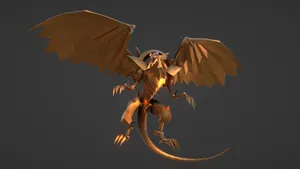 The Mighty Winged Dragon Of Ra Soaring In Flames Wallpaper