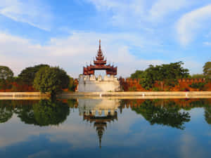 The Moat And Pavilion Of Mandalay Palace Wallpaper