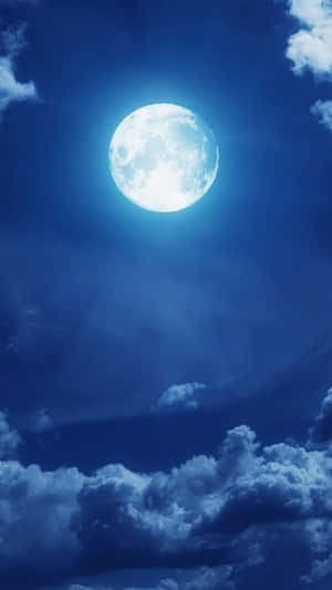 The Moon Blue Skies Iphone Wallpaper