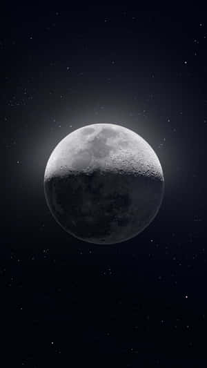 The Moon In Half Iphone Wallpaper