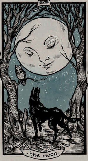 The Moon Tarot Card Wallpaper