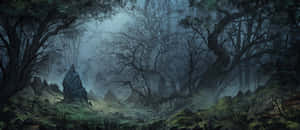 The Mystical Atmosphere Of A Haunted Forest Wallpaper