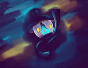 The Mystical Pokemon Lampent Guiding Through Darkness Wallpaper