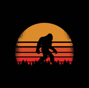 The Mythical Bigfoot Peering From The Woods Wallpaper