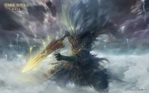 The Nameless King, A Powerful Boss In Dark Souls 3, Preparing For Battle In A Fantasy World. Wallpaper