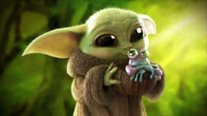 The Original Character, Baby Yoda Cartoon Wallpaper