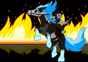 The Outlaw Skull Riding On Magical Undead Horse Wallpaper