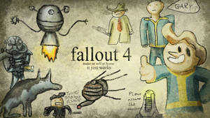 The People Of The Wasteland: A Kid-drawn Fallout 4 Universe Wallpaper