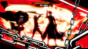 The Phantom Thieves In Action From Persona 5 Strikers Wallpaper