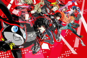 The Phantom Thieves Of Hearts Standing Together In Persona 5 Strikers Wallpaper