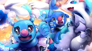 The Popplio Pokémon Family Wallpaper