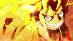 “the Power Of Luffy In Gear 5 Form” Wallpaper