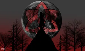 The Power Of Sharingan Illuminating The Moon Wallpaper