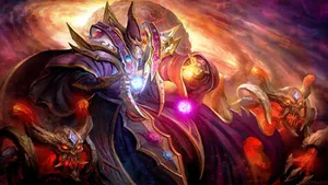 The Powerful Invoker In Action In Dota 2 Wallpaper