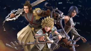 The Powerful Kingdom Hearts Terra In Action Wallpaper