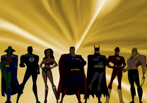 The Powerful Team Of Justice League Unlimited Stands United Wallpaper