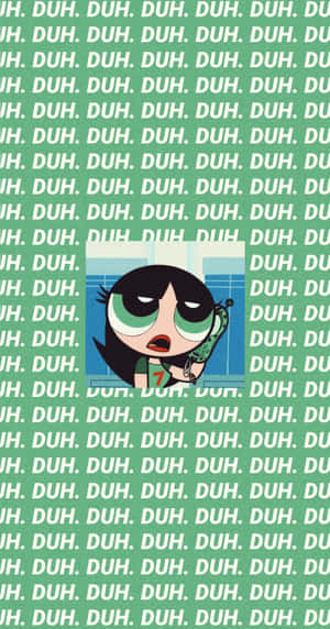 The Powerpuff Girl Is On A Green Background Wallpaper