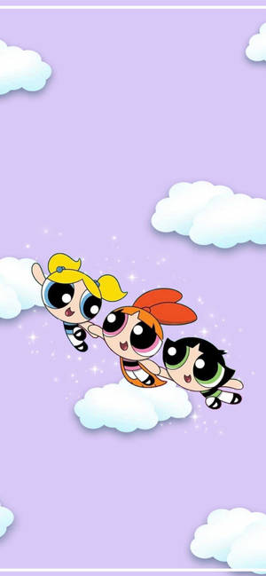 The Powerpuff Girls Purple Sky Wallpaper