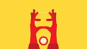 The Progressively Glowing Red Hand Of Iron Man Logo Wallpaper