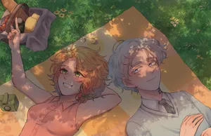 The Promised Neverland's Norman Gazing At The Horizon In A Dramatic Scenery Wallpaper