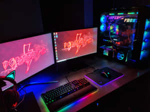 The Quintessential Gaming Pc Setup Wallpaper