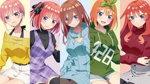 The Quintessential Quintuplets Collage Photo Wallpaper
