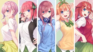 The Quintessential Quintuplets In Casual Clothes Wallpaper