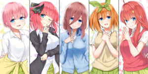 The Quintessential Quintuplets In Cute Poses Wallpaper