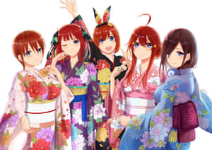 The Quintessential Quintuplets In Kimono Wallpaper