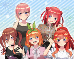 The Quintessential Quintuplets In Their Character Faces Wallpaper