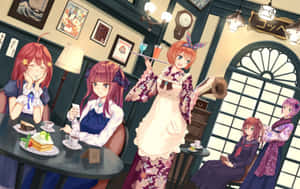The Quintessential Quintuplets Restaurant Scene Wallpaper