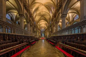 The Quire's Long Aisle At Canterbury Cathedral Wallpaper