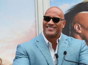 The Rock In Blue Suit Wallpaper