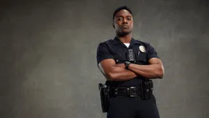 The Rookie Officer Standing Confident Wallpaper